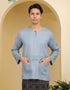 BAJU MELAYU JOHOR RAES (DENIM BLUE)